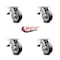 Service Caster 5 Inch Rubber on Aluminum Caster Set with Roller Bearing and Total Lock Brake SCC-TTL30S520-RAR-4 - alternate 2